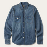 Boyfriend Fit Denim Shirt Blue | Stetson Women