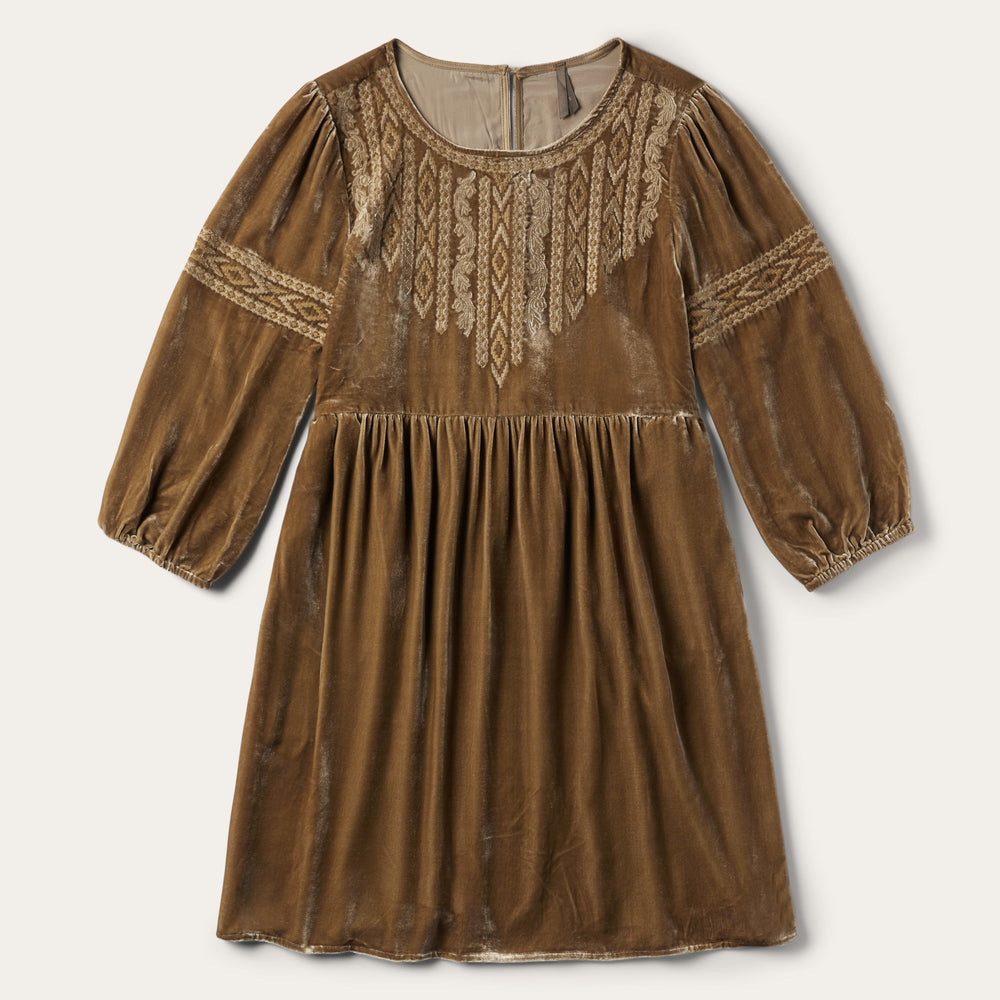 Khaki Velvet Babydoll Dress Copper | Stetson Women