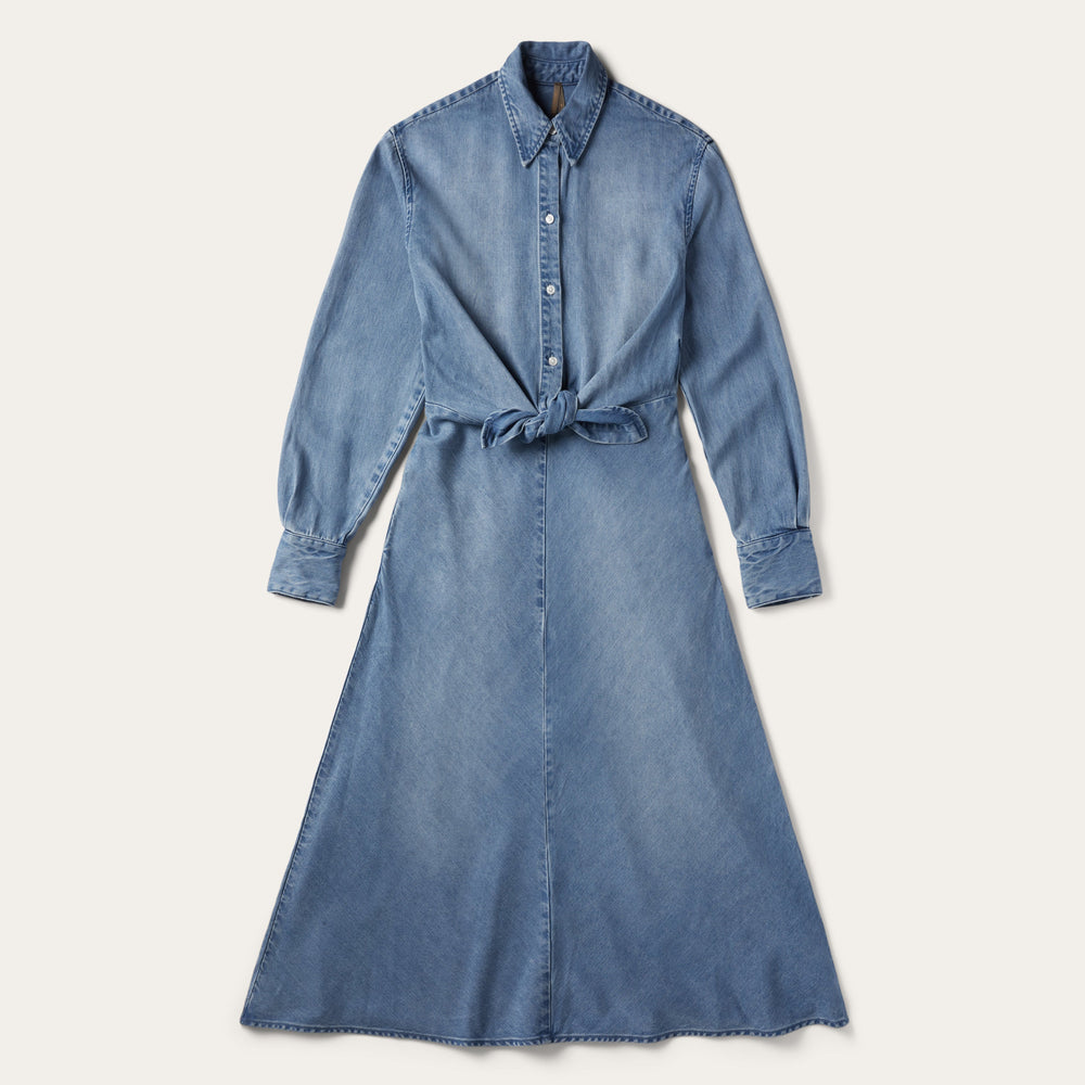 Denim Tie-Front Dress Blue | Stetson Women
