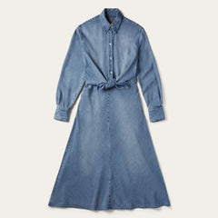 Denim Tie-Front Dress Blue | Stetson Women