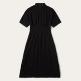 Black Herringbone Twill Midi Dress Black | Stetson Women