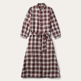 Gaucho Plaid Prairie Shirt Dress Wine | Stetson Women