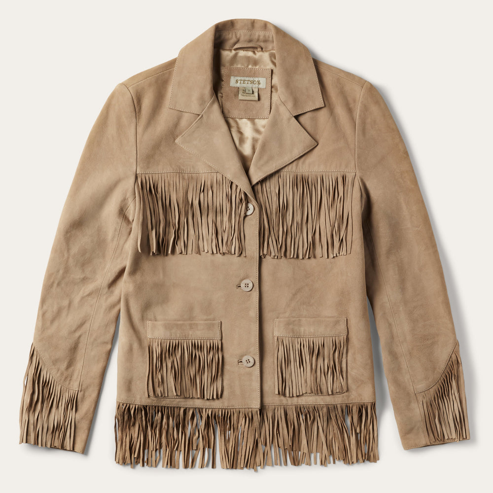 Fringe Suede Jacket Light Tan | Stetson Women