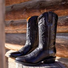 Ames Corded & Burnished Leather Boot Black | Stetson