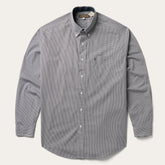 Grey Geo Print Button Front Shirt Grey | Stetson Men