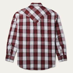 Shadow Plaid Western Shirt Wine | Stetson Men