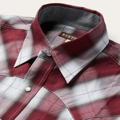 Shadow Plaid Western Shirt Wine | Stetson Men
