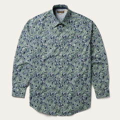 Greenspring Paisley Print Western Shirt Blue | Stetson Men