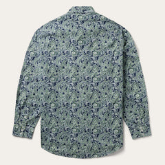 Greenspring Paisley Print Western Shirt Blue | Stetson Men