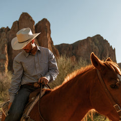 Blue Deco Geo Print Western Shirt Blue | Stetson Men