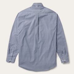 Blue Deco Geo Print Button Front Shirt Blue | Stetson Men