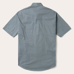 Circle Diamond Print Short Sleeve Western Shirt Green | Stetson Men