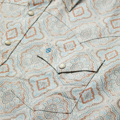 Aqua Paisley Print Western Shirt Green | Stetson Men