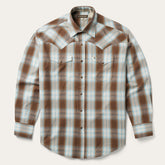 Sand Ombre Plaid Western Shirt Brown | Stetson Men