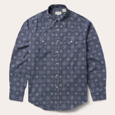 Blue Medallion Print Western Shirt Blue | Stetson Men
