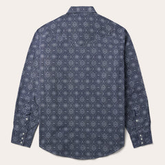 Blue Medallion Print Western Shirt Blue | Stetson Men