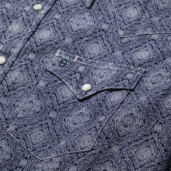 Blue Medallion Print Western Shirt Blue | Stetson Men