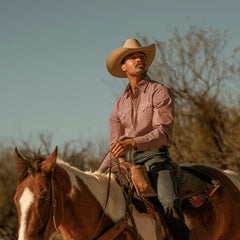 Broken Diamond Print Western Shirt Red | Stetson Men