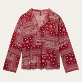 Red Bandana Patchwork Blouse Red | Stetson Women