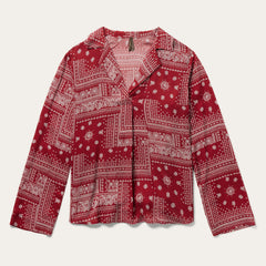 Red Bandana Patchwork Blouse Red | Stetson Women