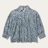 Indigo Tapestry Print Blouse Blue | Stetson Women