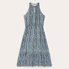 Indigo Tapestry Print Prairie Dress Blue | Stetson Women