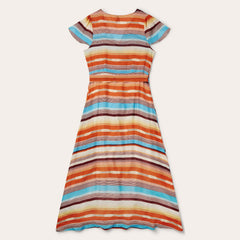 Sunset Serape Print Rayon Herringbone Wrap Front Dress Multi | Stetson Women