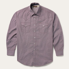 Four Point Geo Print Western Shirt Blue | Stetson Men