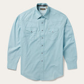 Silver Diamond Neat Print Western Shirt Blue | Stetson Men