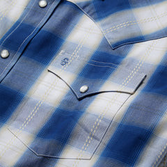 Navy Gold Ombre Plaid Western Shirt Blue | Stetson Men