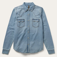 Loose Fit Denim Shirt Blue | Stetson Women
