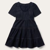 Dark Denim Dress With Contrast Top Stitching Blue | Stetson Women