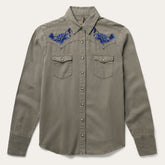 Olive Twill Western Shirt Green | Stetson Women