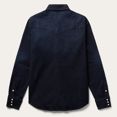 Embroidered Dark Denim Snap Front Shirt Blue | Stetson Women
