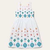 Bright Schiffli Embroidered White Cotton Lawn Dress White | Stetson Women