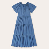 Denim Long Three Tiered Dress Blue | Stetson Women