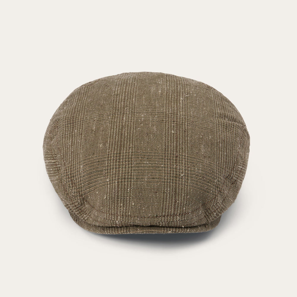 Glen Check Linen/Silk Kent Cap Olive Check | Stetson Hats