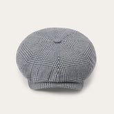 Glen Check Silk/Cotton 8-Panel Cap Blue Check | Stetson Hats