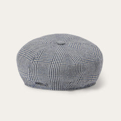 Glen Check Silk/Cotton 8-Panel Cap Blue Check | Stetson Hats