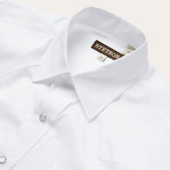 White Pinpoint Oxford Western Shirt White | Stetson Men