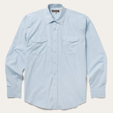 Two Stripe Check Western Shirt Blue | Stetson Men