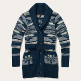 Indigo Aztec Belted Cardigan Blue | Stetson Women