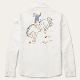 Western Embroidered Denim Shirt White | Stetson Women