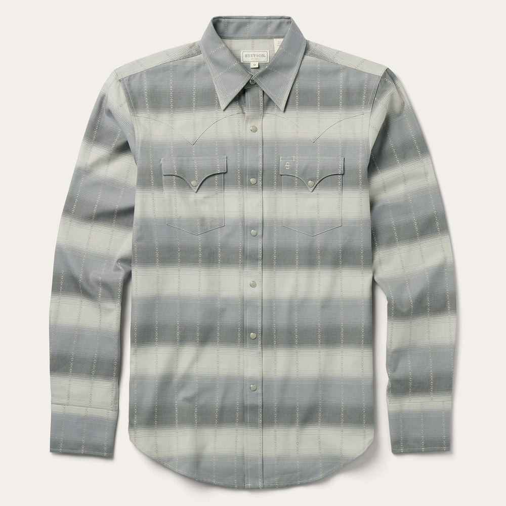 Serape Dobby Twill Western Shirt Brown | Stetson Men