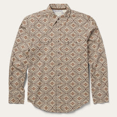 Brown Aztec Poplin Western Shirt Brown | Stetson Men