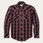 Red Marl Plaid Western Shirt Red | Stetson Men