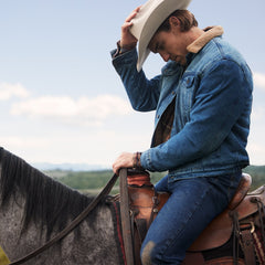Denim Sherpa Jacket Blue | Stetson Men