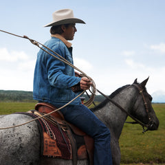 Denim Sherpa Jacket Blue | Stetson Men