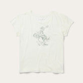Bucking Cowgirl Graphic Tee White | Stetson Women