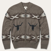 Longhorn Cardigan Brown | Stetson Men